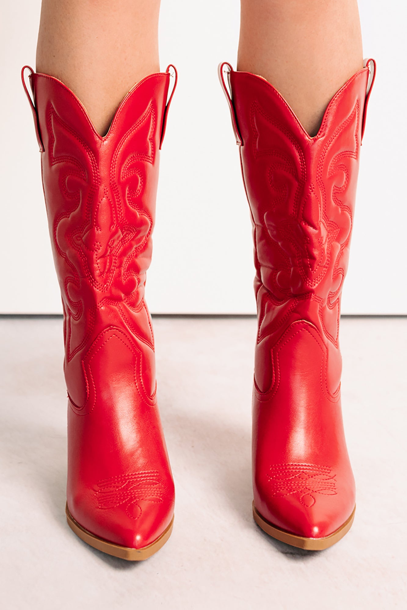 Cowgirl Glow Pointed Toe Western Boots (Red) - NanaMacs