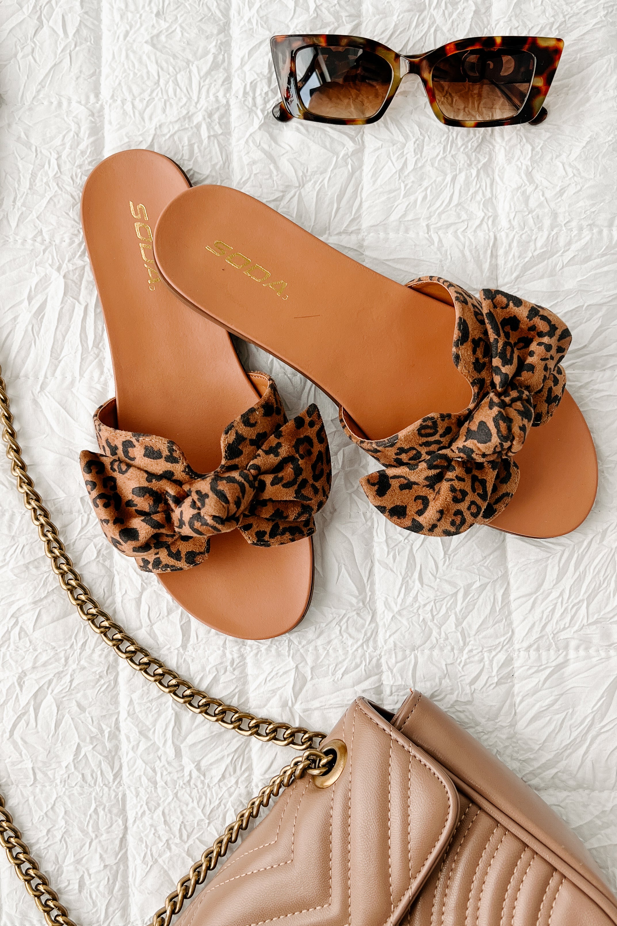 Knotted Bow Blowfish Animal Print Sandals Bowed Up Leopard By