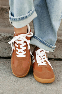 Vibes In Motion Lace-Up Platform Sneakers (Camel) - NanaMacs