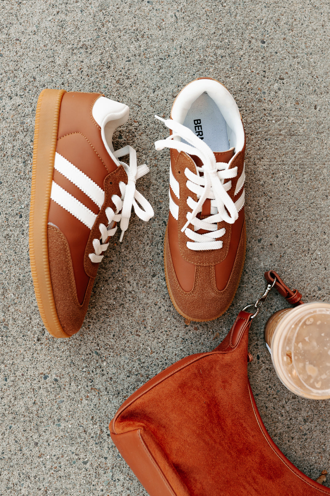 Vibes In Motion Lace-Up Platform Sneakers (Camel) - NanaMacs