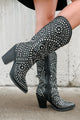 Country Soul Rhinestone/Studded Western Boots (Black) - NanaMacs