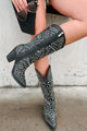 Country Soul Rhinestone/Studded Western Boots (Black) - NanaMacs