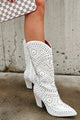 Country Soul Rhinestone/Studded Western Boots (White) - NanaMacs