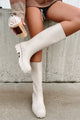 Stepping In Puddles Rubber Rain Boots (Ivory) - NanaMacs
