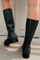Stepping In Puddles Rubber Rain Boots (Black) - NanaMacs