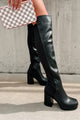 Confident In Myself Over The Knee Platform Boots (Black) - NanaMacs
