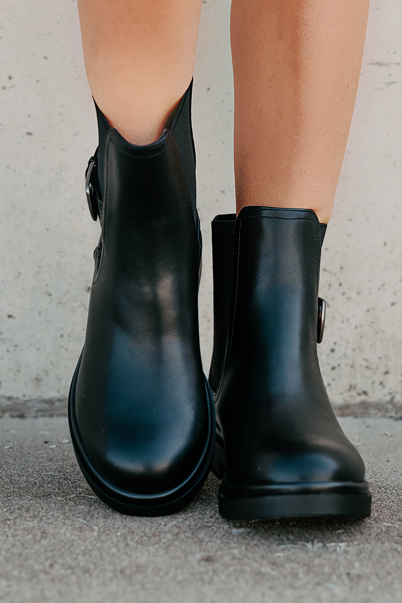 Me After You Platform Round Toe Booties (Black) - NanaMacs