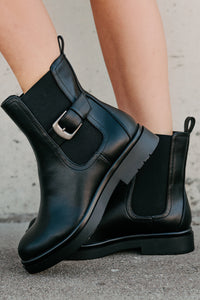 Me After You Platform Round Toe Booties (Black) - NanaMacs