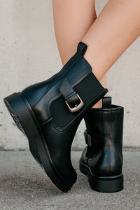 Me After You Platform Round Toe Booties (Black) - NanaMacs