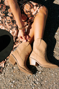Blossom & Boots Pointed Toe Western Booties (Camel) - NanaMacs