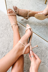 Dreaming Bold Ankle Strap Kitten Heels (Nude) - NanaMacs