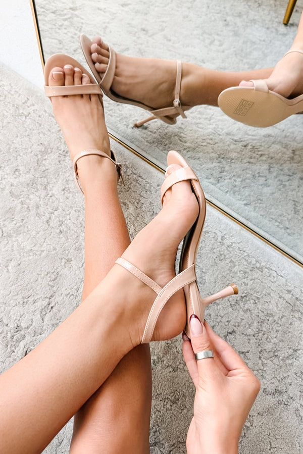 Dreaming Bold Ankle Strap Kitten Heels (Nude) - NanaMacs