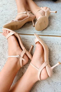 Dreaming Bold Ankle Strap Kitten Heels (Nude) - NanaMacs