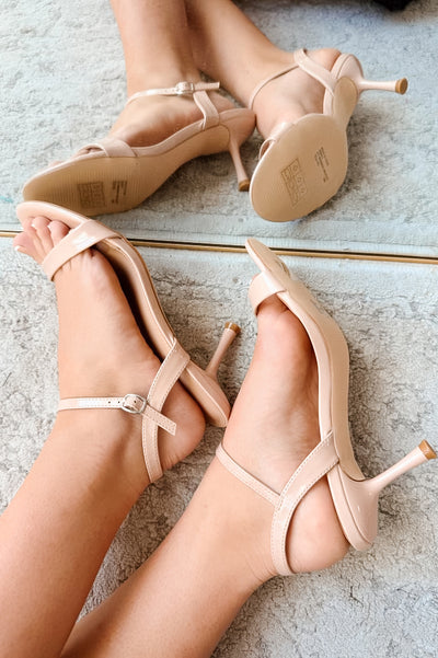 Dreaming Bold Ankle Strap Kitten Heels (Nude) - NanaMacs