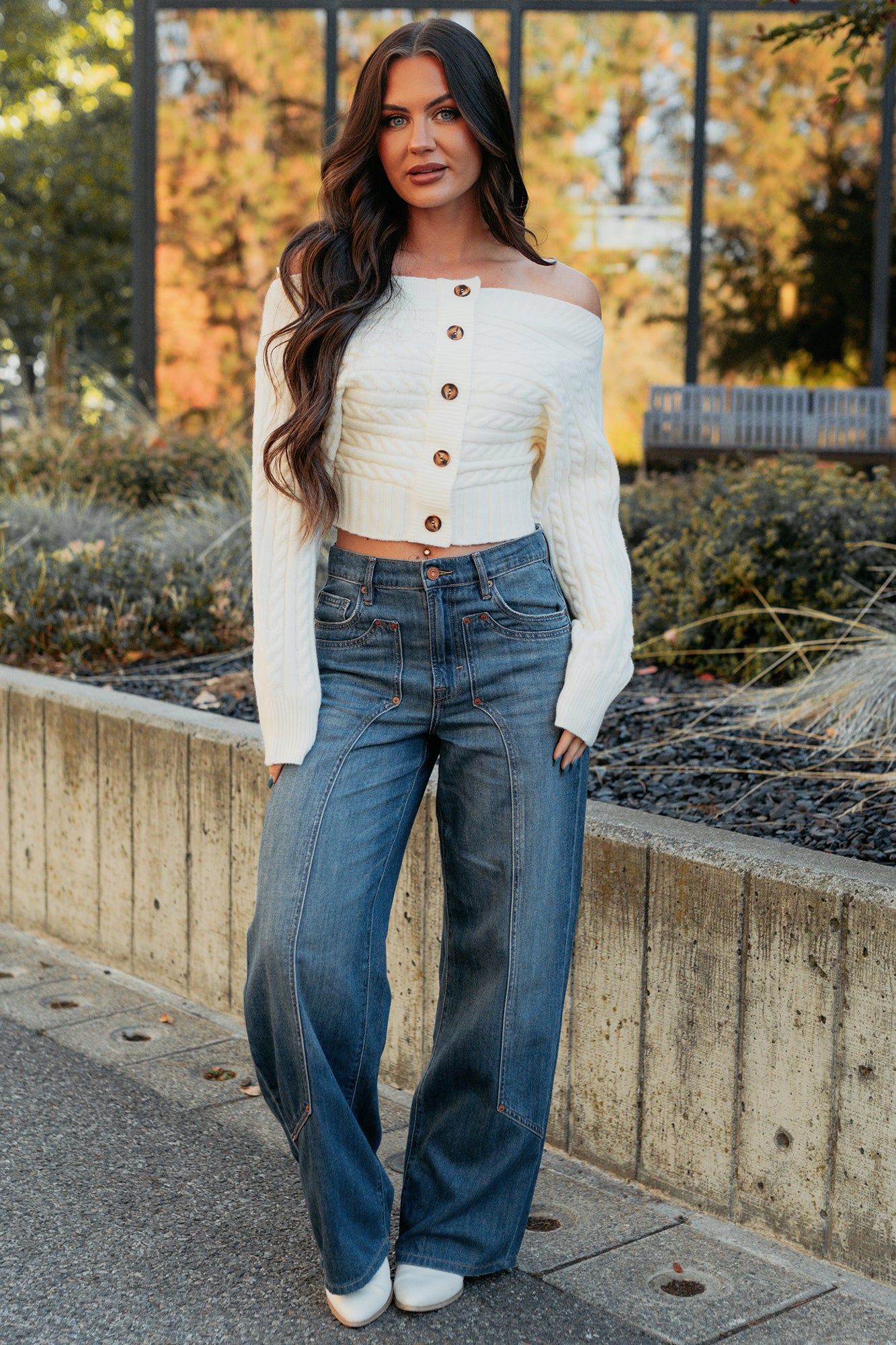 Elise Vintage Baggy Wide Leg Hidden Jeans (Medium) - NanaMacs