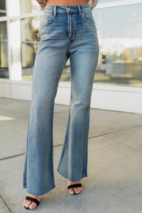 Julius High Rise Flare Sneak Peek Jeans (Medium) - NanaMacs