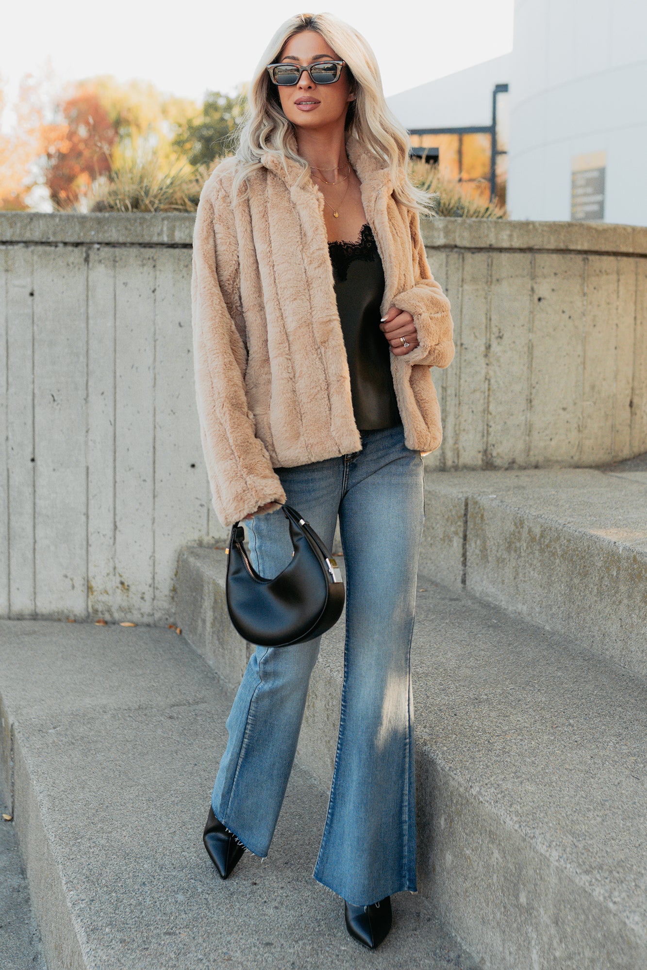 Snuggle Bug Faux Fur Jacket (Taupe) · NanaMacs - Main Image