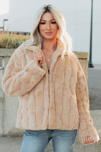 Snuggle Bug Faux Fur Jacket (Taupe) - NanaMacs