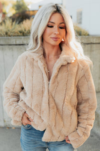 Snuggle Bug Faux Fur Jacket (Taupe) - NanaMacs