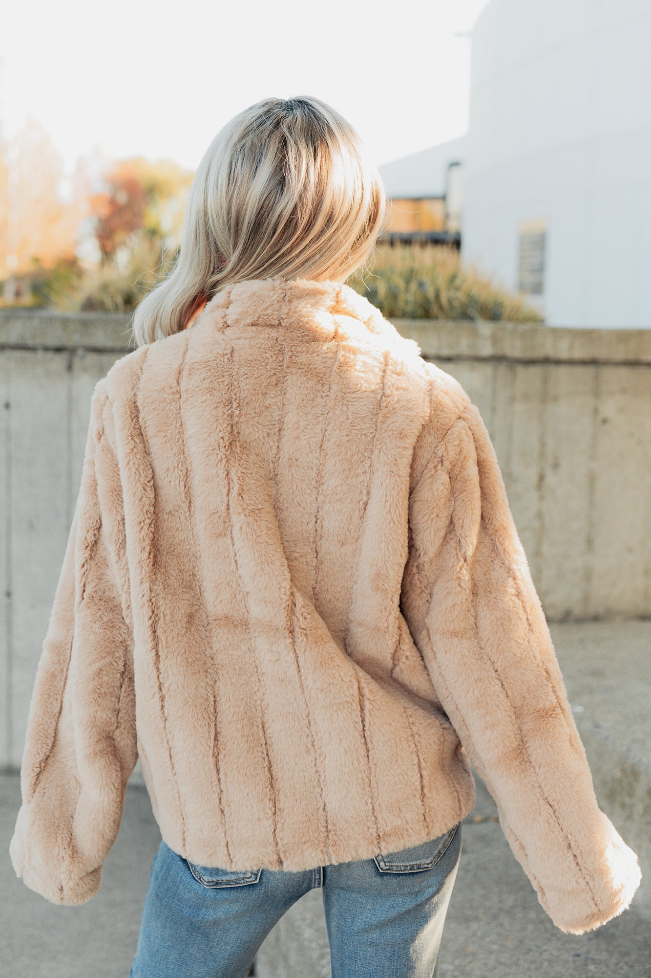 Snuggle Bug Faux Fur Jacket (Taupe) - NanaMacs