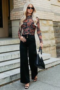 Frederick High Rise Wide Leg Risen Jeans (Black) - NanaMacs