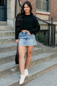 Yes To This Mica Denim Mini Skirt (Medium Wash) - NanaMacs