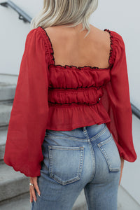 Cute With It Sweetheart Neck Bow Detail Top (Red Wine) - NanaMacs