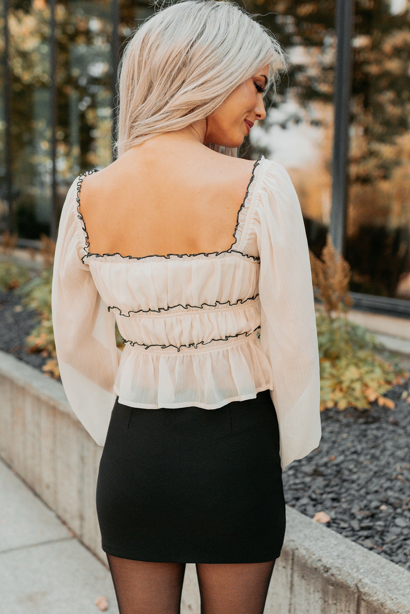Cute With It Sweetheart Neck Bow Detail Top (Ivory) · NanaMacs