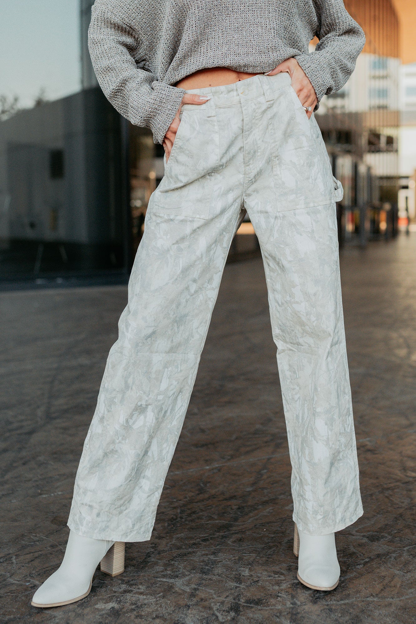 True Authority High Rise Wide Leg Pants (Camo) - NanaMacs
