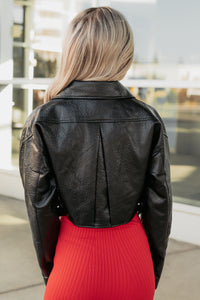 Savage Love Faux Leather Crop Jacket (Black) - NanaMacs