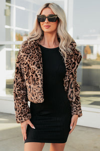 Wild Romance Faux Fur Leopard Jacket (Camel) - NanaMacs