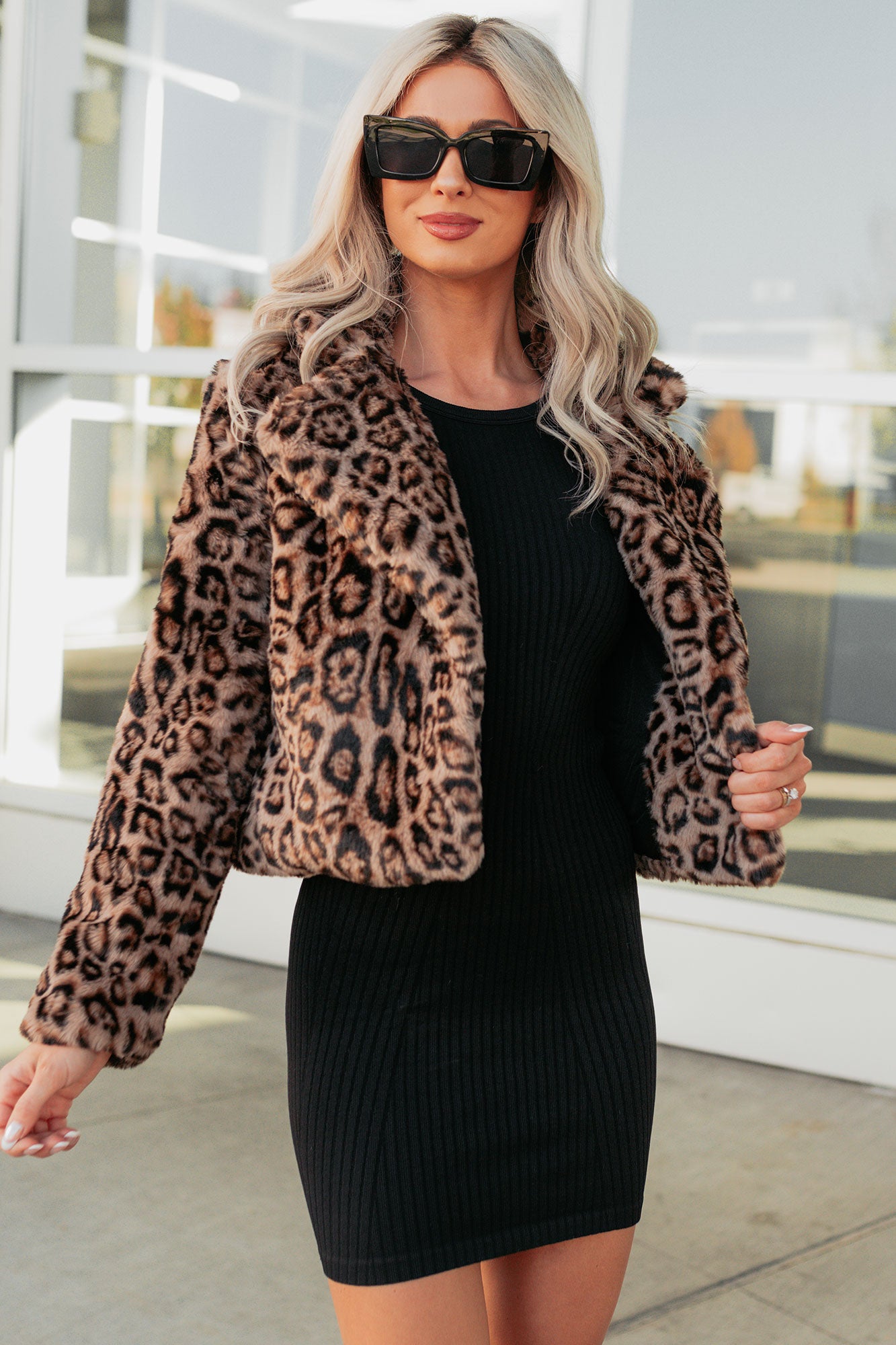 Wild Romance Faux Fur Leopard Jacket (Camel) - NanaMacs