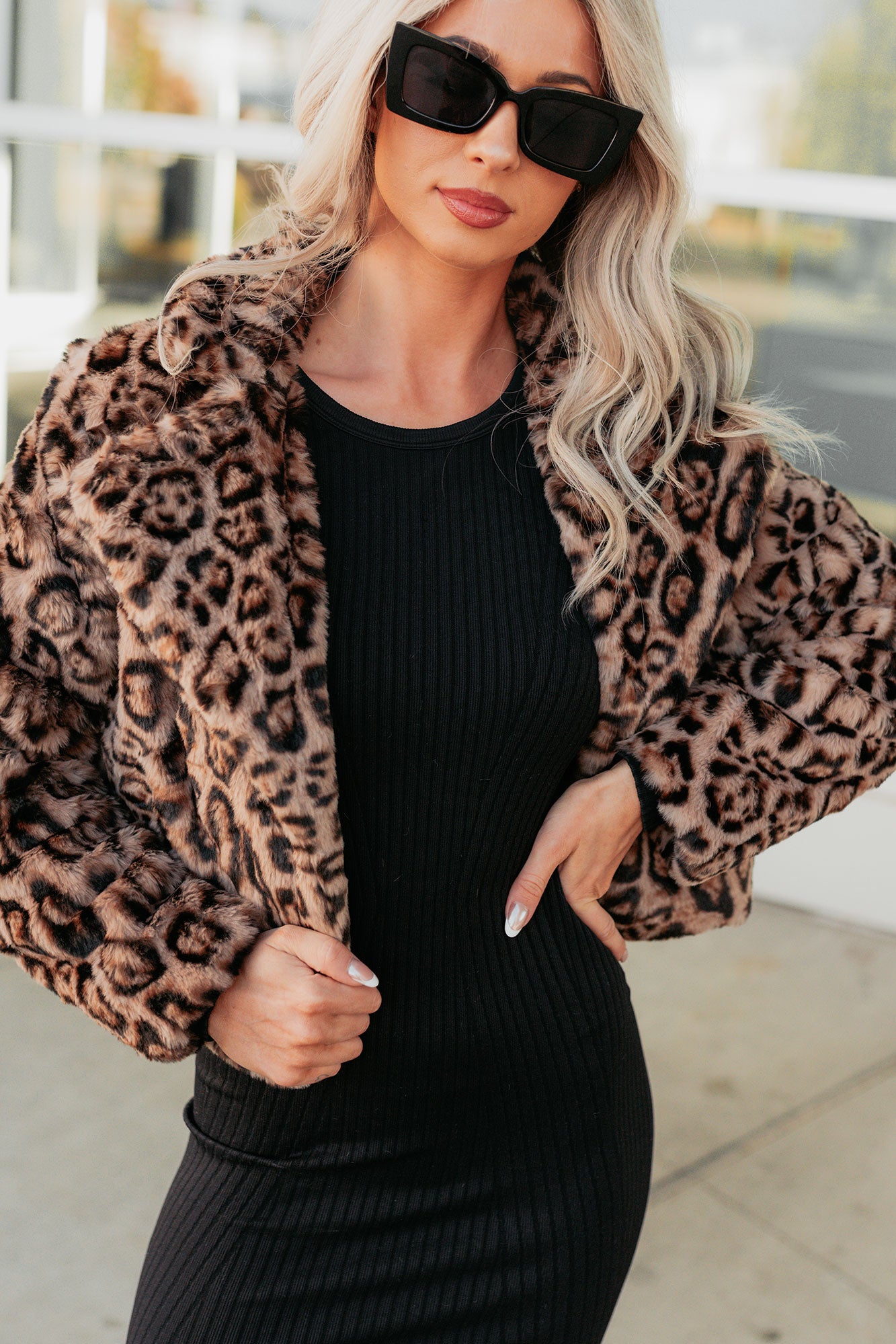 Wild Romance Faux Fur Leopard Jacket (Camel) - NanaMacs