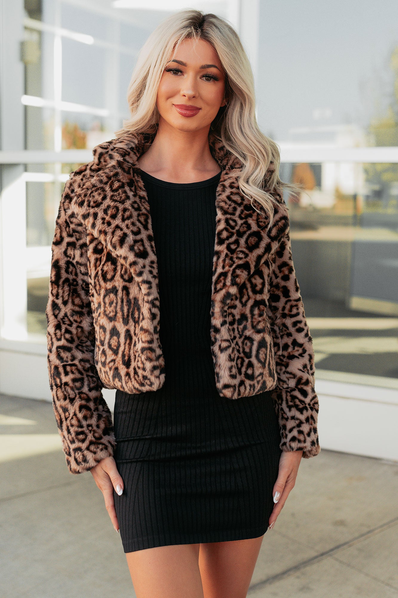 Wild Romance Faux Fur Leopard Jacket (Camel) - NanaMacs