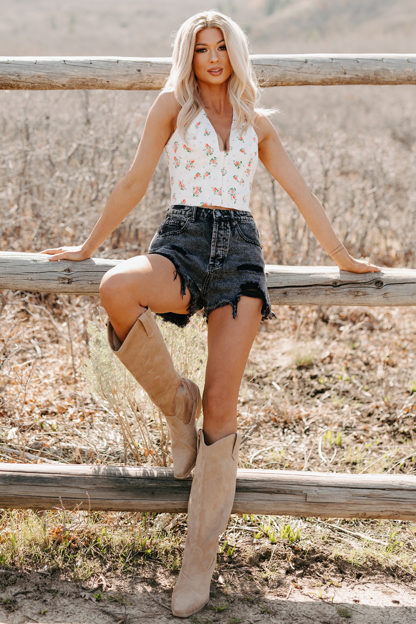 Sweet Tease Floral Halter Top (Off White) · NanaMacs