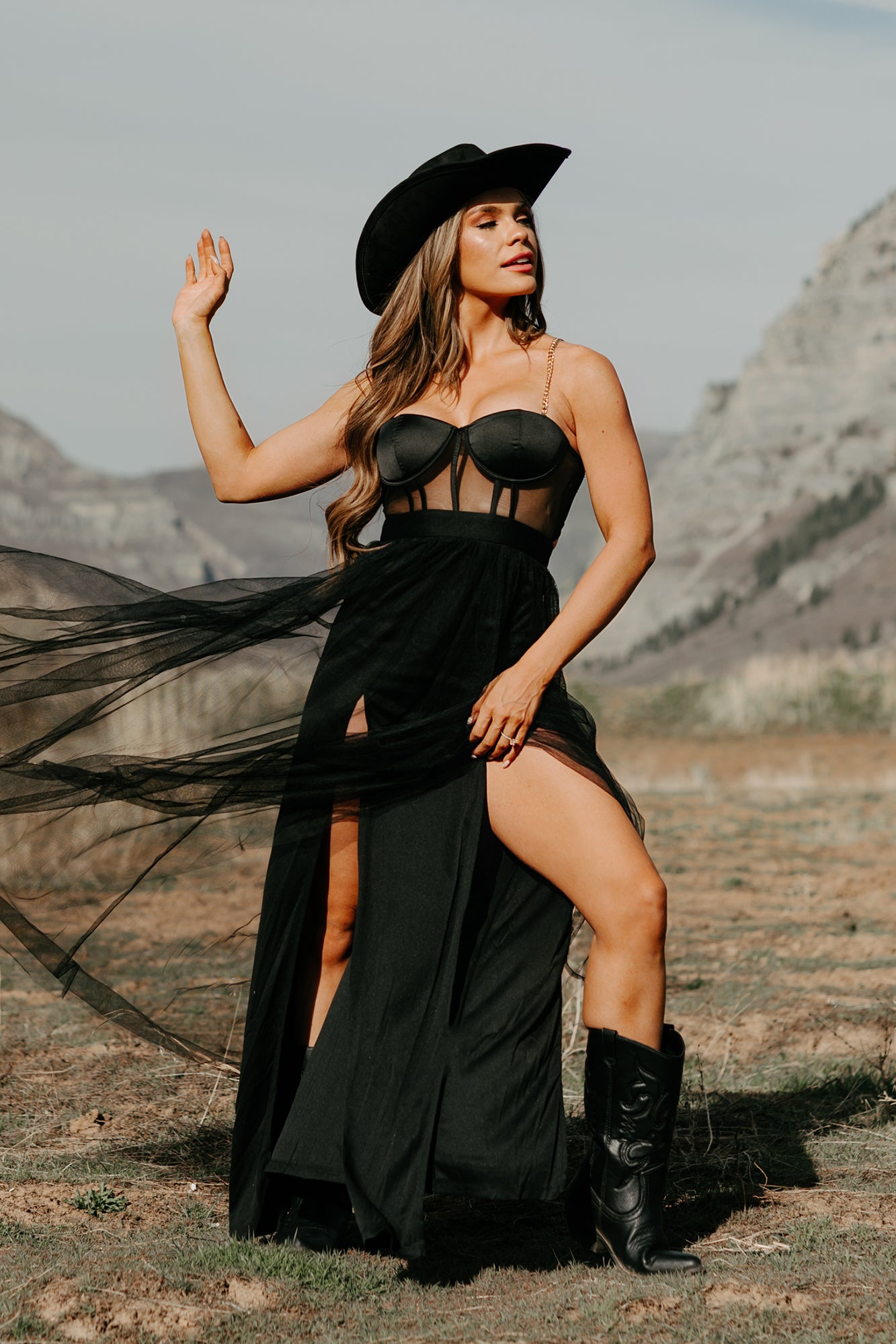 Knock Out Gold Chain Detail Corset Maxi Dress (Black) · NanaMacs