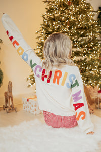 "Ho Ho Ho" Mello Christmas Patch Cardigan (Ivory) - NanaMacs