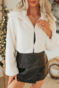 Above The Competition Faux Fur Jacket (Ivory)