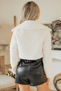 Above The Competition Faux Fur Jacket (Ivory)
