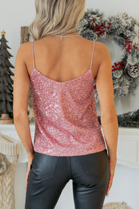State Of Shine Sequin Strapless Top (Soft Pink) - NanaMacs