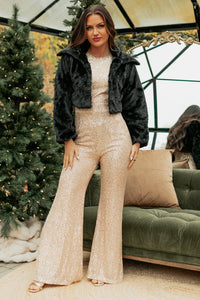 Above The Competition Faux Fur Jacket (Black) - NanaMacs