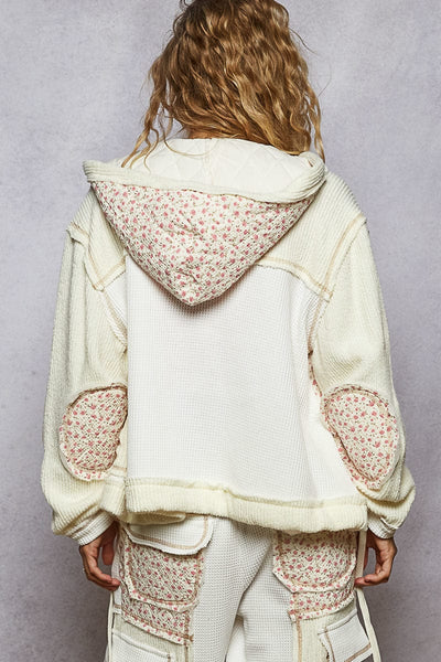Joyful Hearts POL Hooded Patchwork Jacket (Cream)