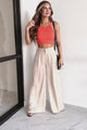No Problems Here Ribbed Halter Crop Top (Coral)