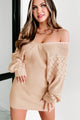 Bigger Adventure Dolman Sleeve Sweater Dress (Taupe) - NanaMacs