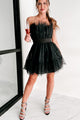 Love That Lasts Velvet Heart Tulle Mini Dress (Black) - NanaMacs
