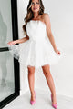 Love That Lasts Velvet Heart Tulle Mini Dress (White) - NanaMacs