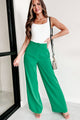 Business Meets Fashion High Waisted Wide Leg Pants (Green) - NanaMacs