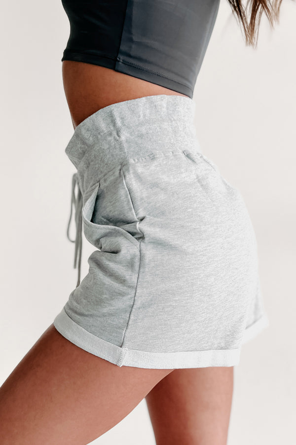 Taking Trips Paperbag Waist Lounge Shorts (Heather Grey) - NanaMacs