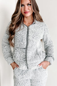 In Fuzzy Heaven Sherpa Fleece Two-Piece Set (Grey) - NanaMacs