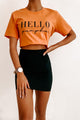 "Hello Pumpkin" Graphic T-Shirt (Burnt Orange) - Print On Demand - NanaMacs